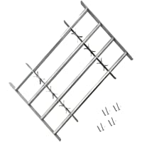 Reja para Ventana- Reja de Seguridad Ajustable para Ventanas con 4 Travesaños 1000-1500 mm
